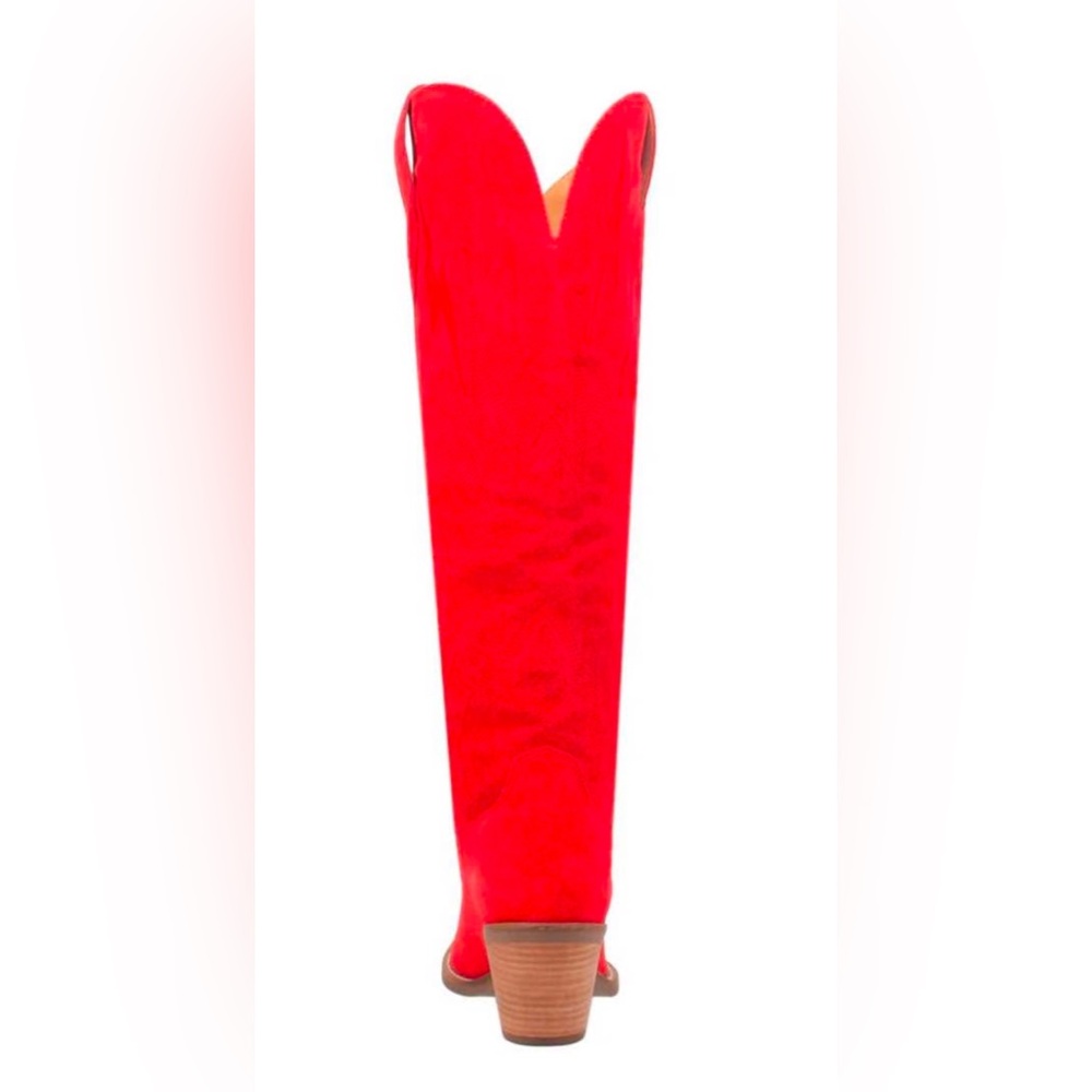 DINGO WOMEN'S 16"
THUNDER ROAD RED
SUEDE SNIP TOE WESTERN BOOTS 
Size 7.5 - Picture 3 of 4